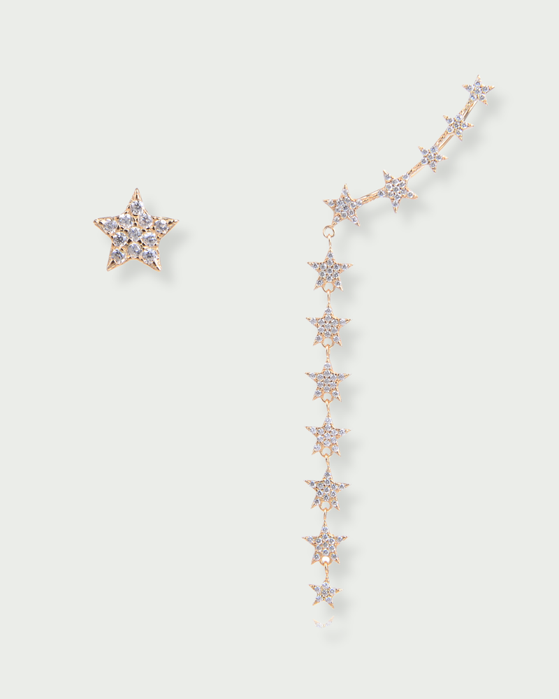 Boucles d'oreilles asymétriques Céleste - ROSE