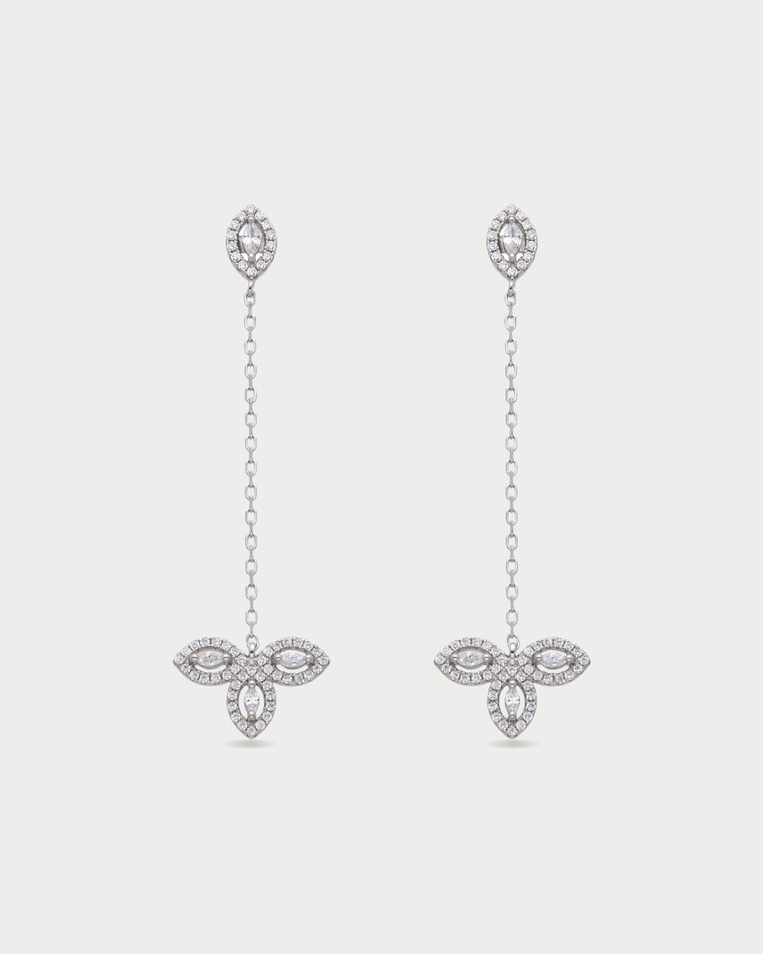 Boucles d’oreilles pendantes Fleur de vie - BLANC