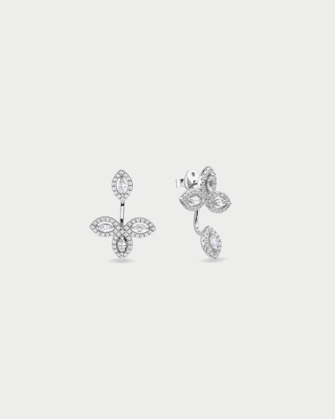 Boucles d’oreilles asymétriques Fleur de vie - BLANC