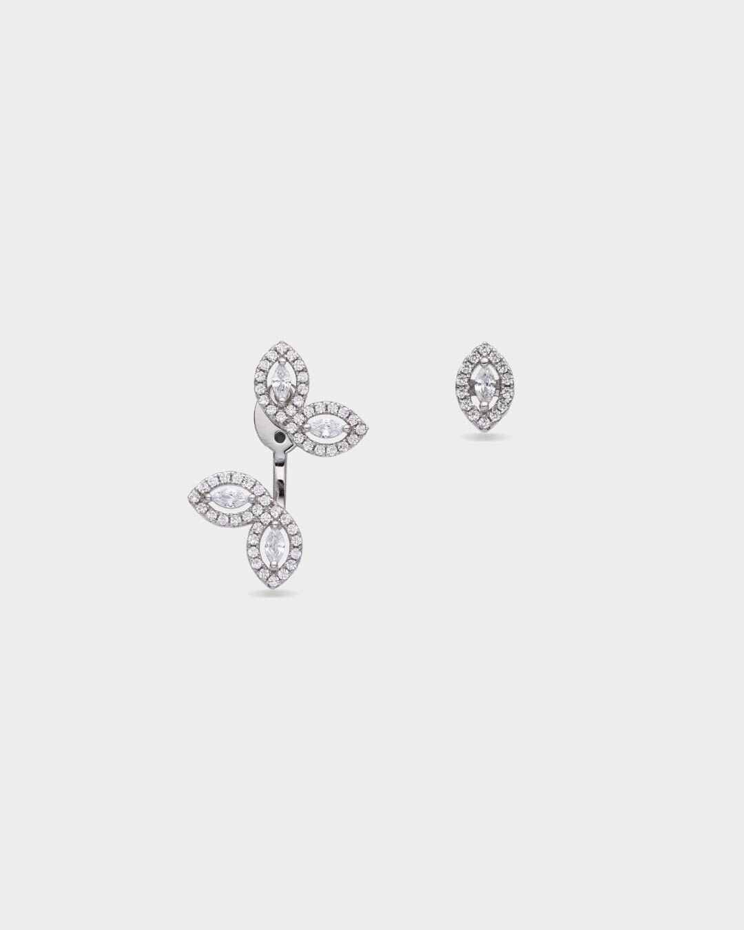Boucles d’oreilles mini-asymétriques Fleur de vie - BLANC