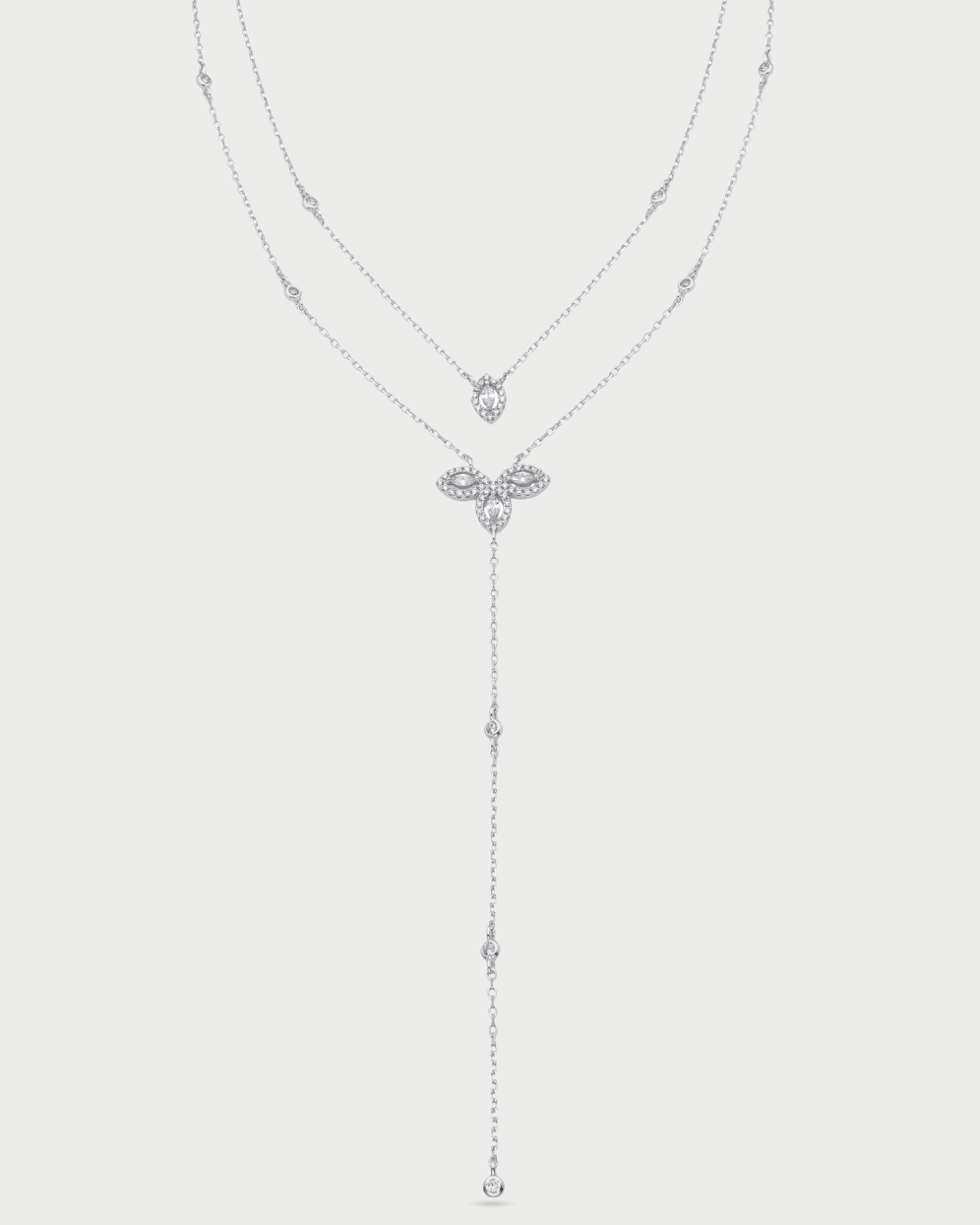 Double Flower of Life Necklace - WHITE