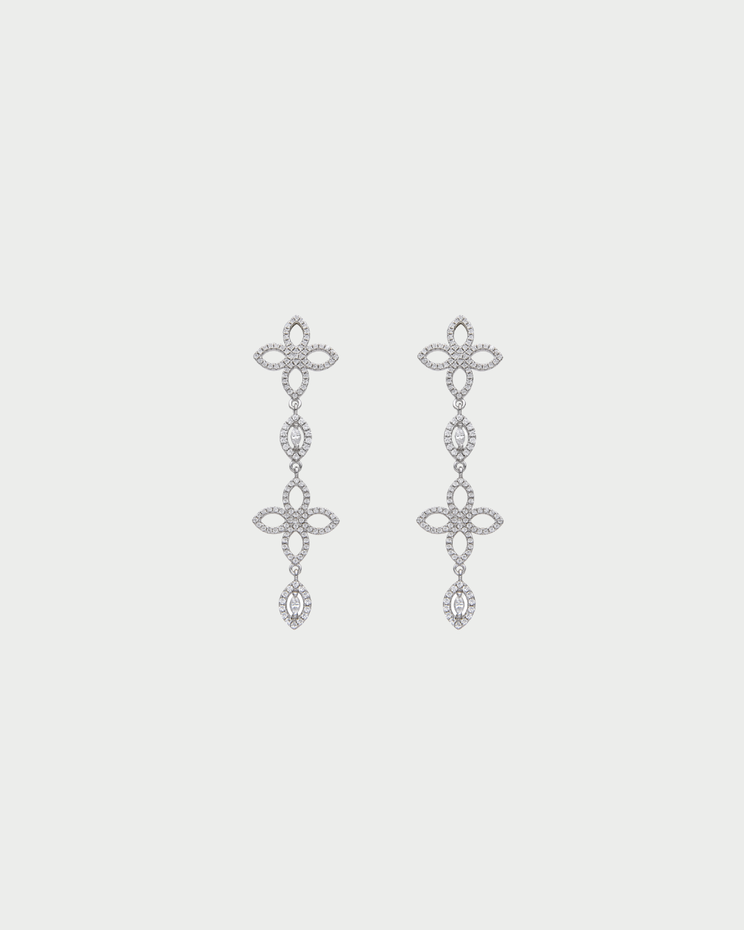 Boucles pendantes Fleur Éternelle - BLANC