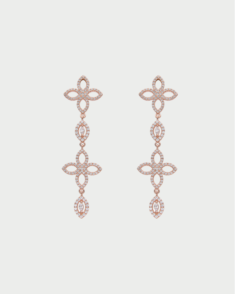 Boucles pendantes Fleur Éternelle - ROSE