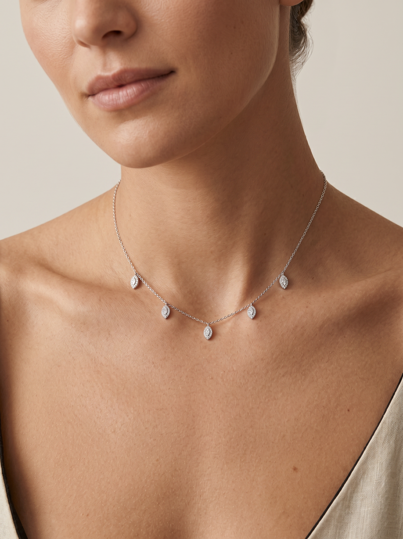 Collier pampilles marquise - BLANC