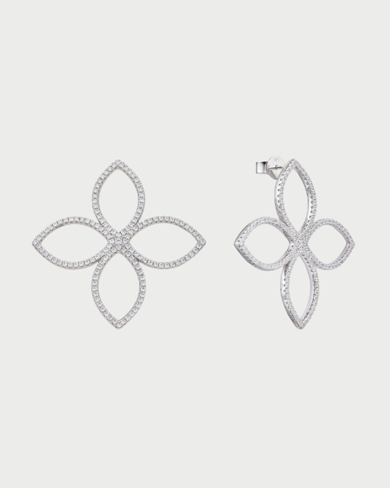 Maxi Créoles Fleur Éternelle - BLANC