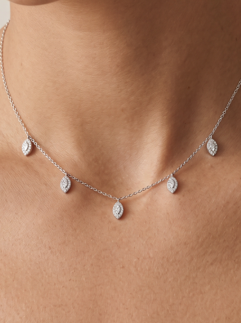 Collier pampilles marquise - BLANC