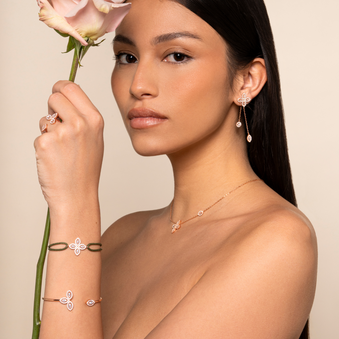 Bracelet cordon Fleur de vie - ROSE