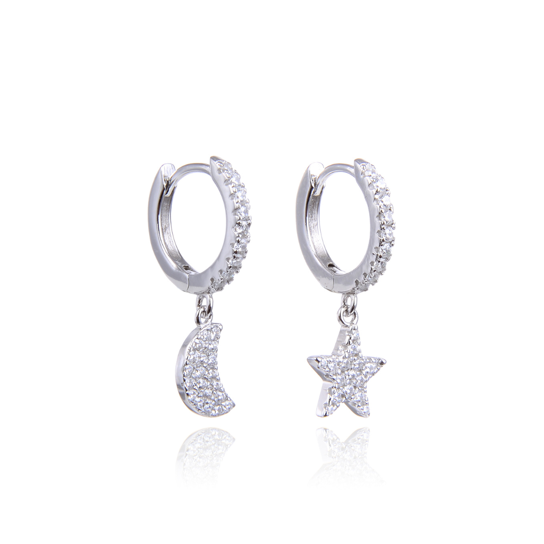Boucles d'oreilles dormeuses Céleste - BLANC