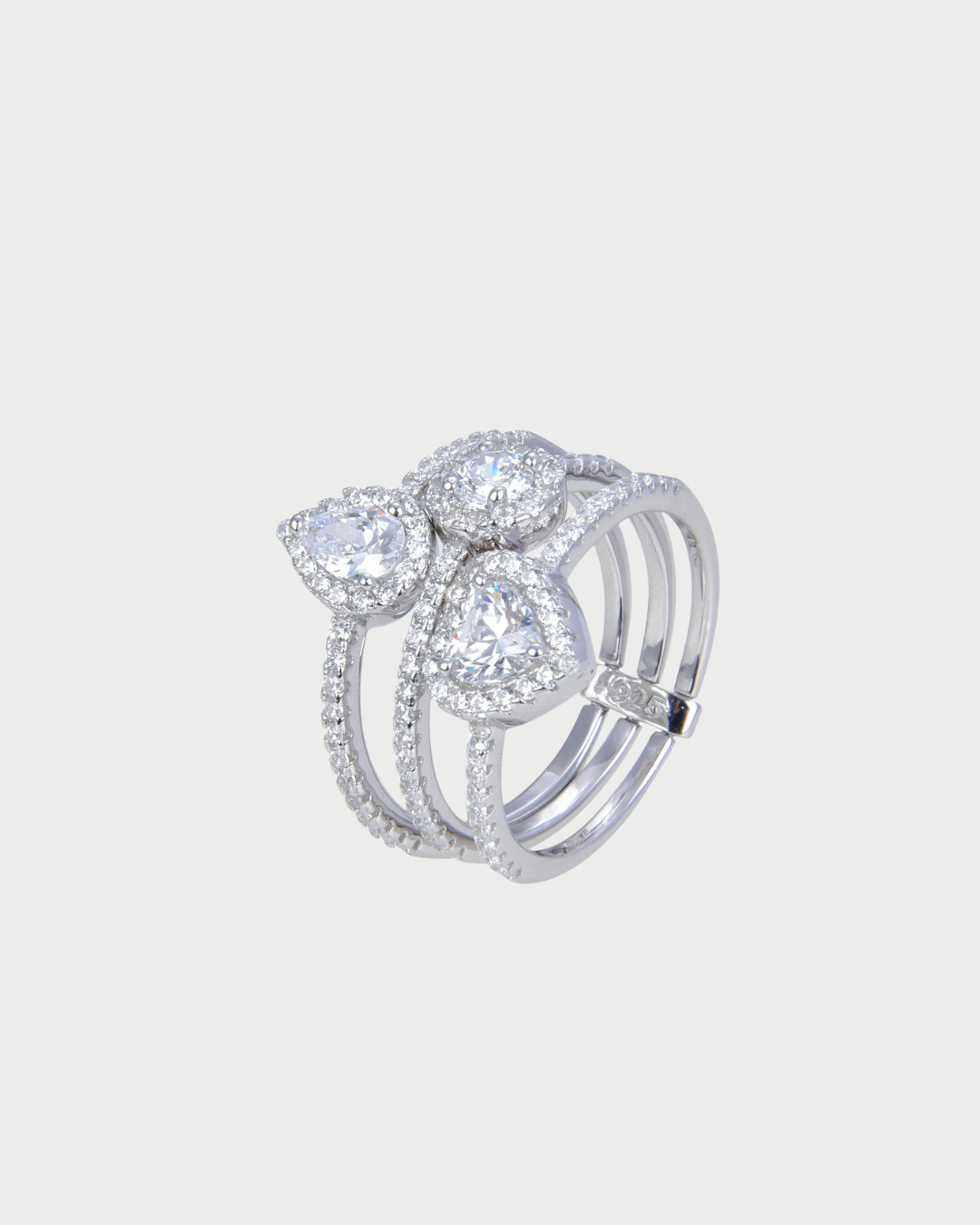 Bague Three Sides - BLANC
