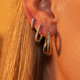 Timeless M paved hoop earrings - GOLD