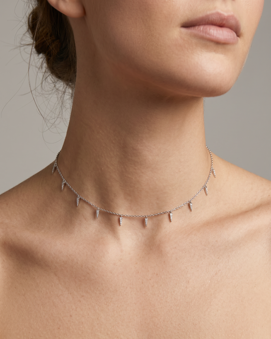 Choker cascade - BLANC