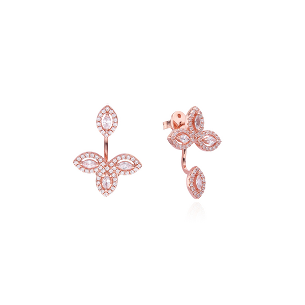 Asymmetrical Flower of Life Earrings - PINK