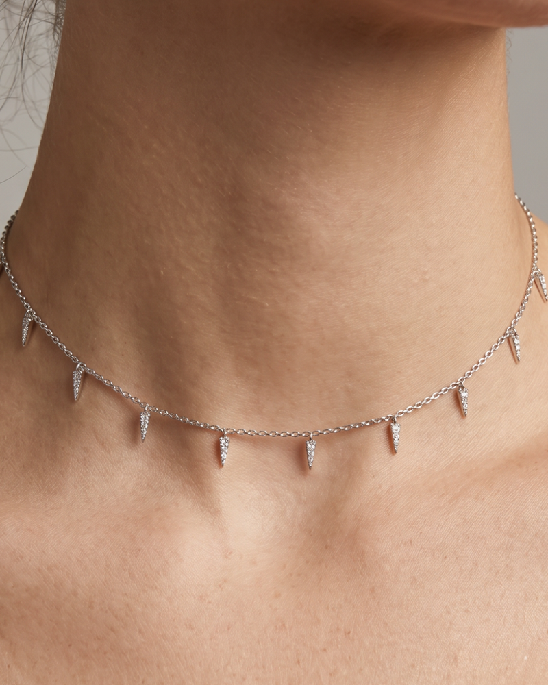 Choker cascade - BLANC
