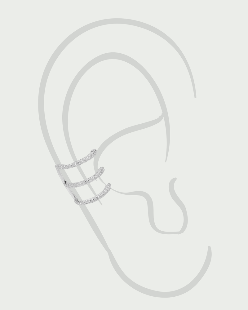 Earcuff 3 rows My Glow - WHITE
