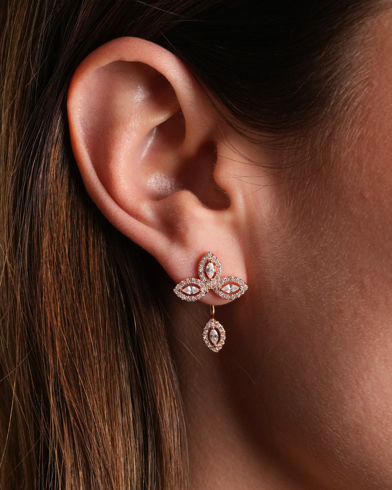 Boucles d’oreilles asymétriques Fleur de vie - ROSE