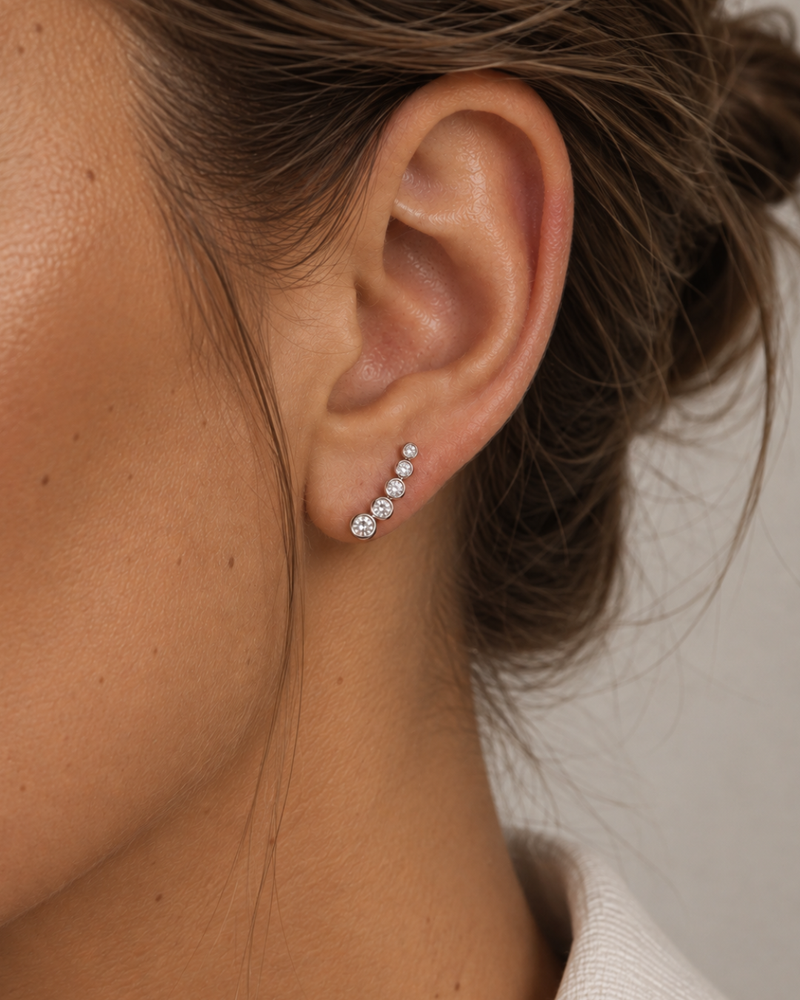 Boucles d'oreille Comète - BLANC