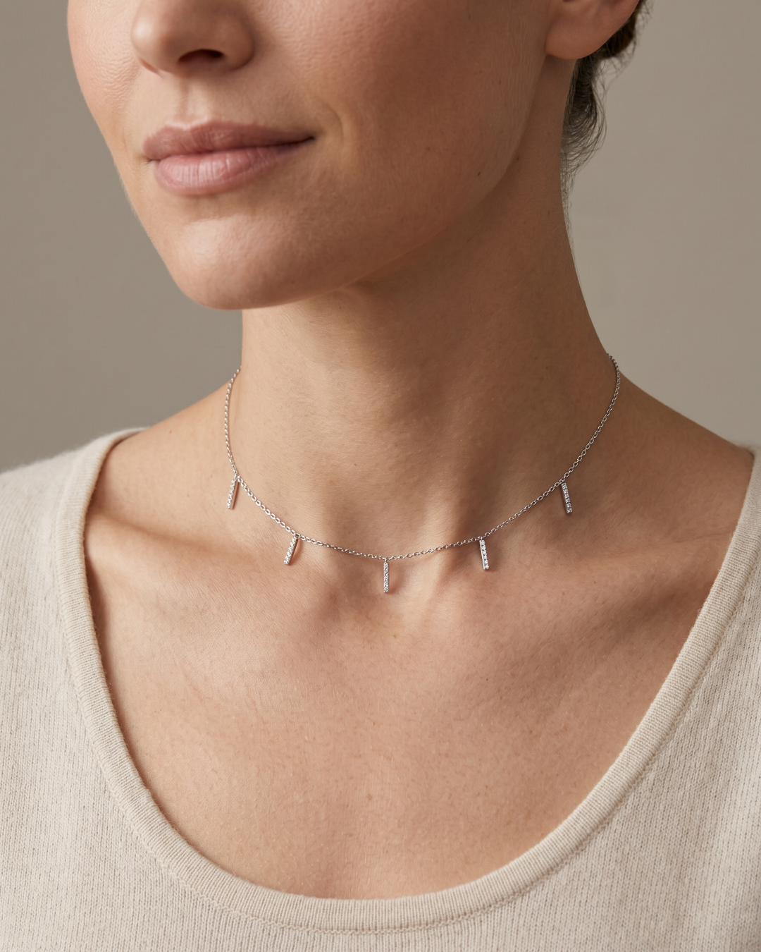 Choker barrette - BLANC