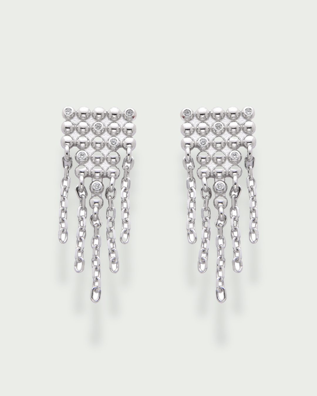Boucles d'oreille Square Cascade - BLANC