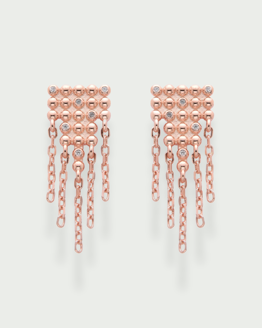 Boucles d'oreille Square Cascade - ROSE