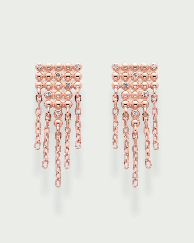Boucles d'oreille Square Cascade - ROSE