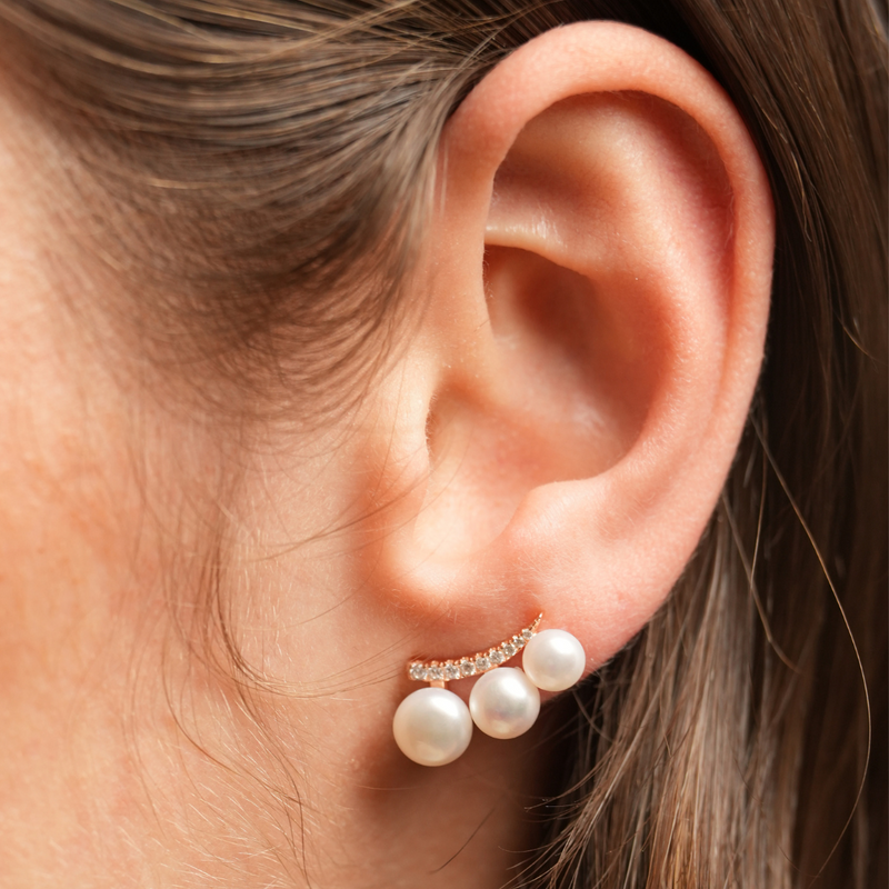 Puces Trio Perle - ROSE