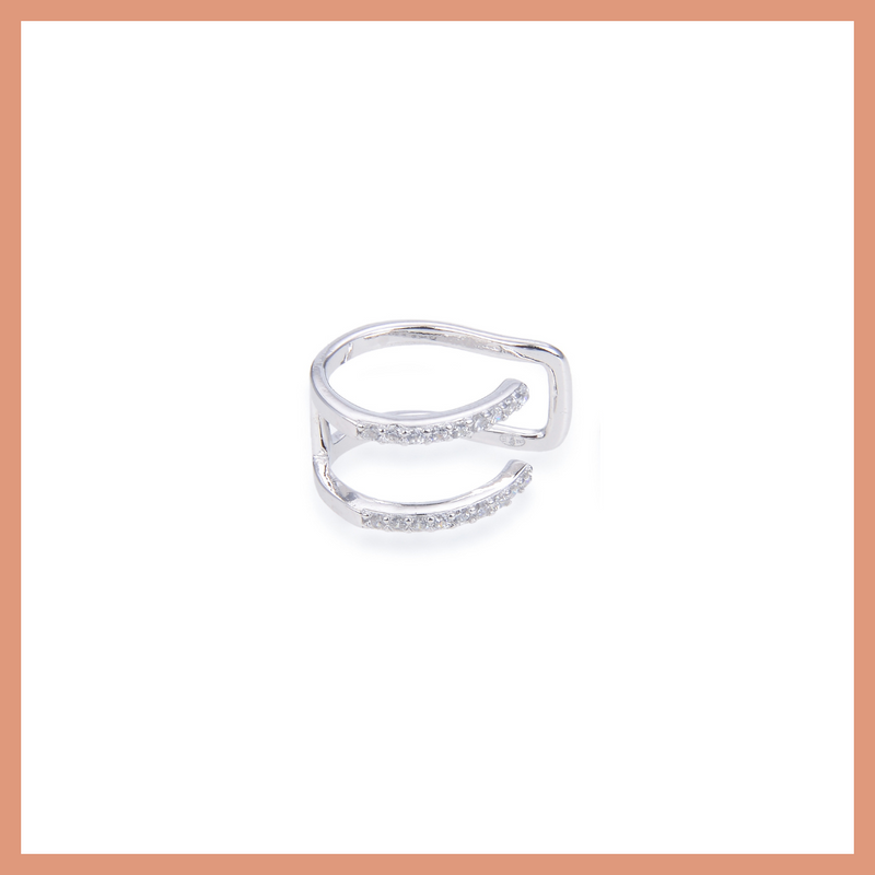 Earcuff double - BLANC