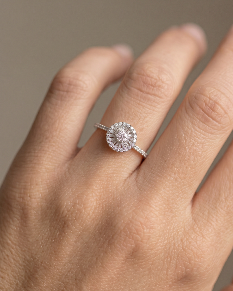 Bague Infini Rond baguettes - BLANC