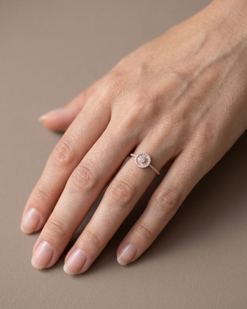 Bague Infini Rond baguettes - ROSE