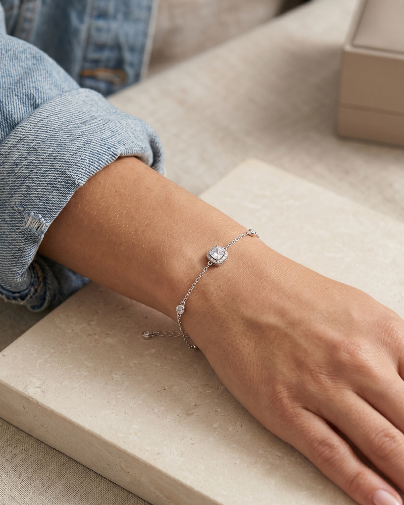 Sweet rectangle bracelet - WHITE