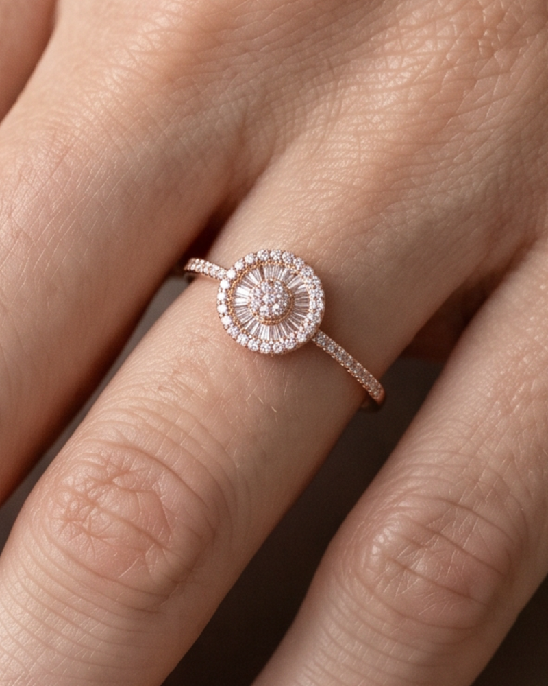 Bague Infini Rond baguettes - ROSE