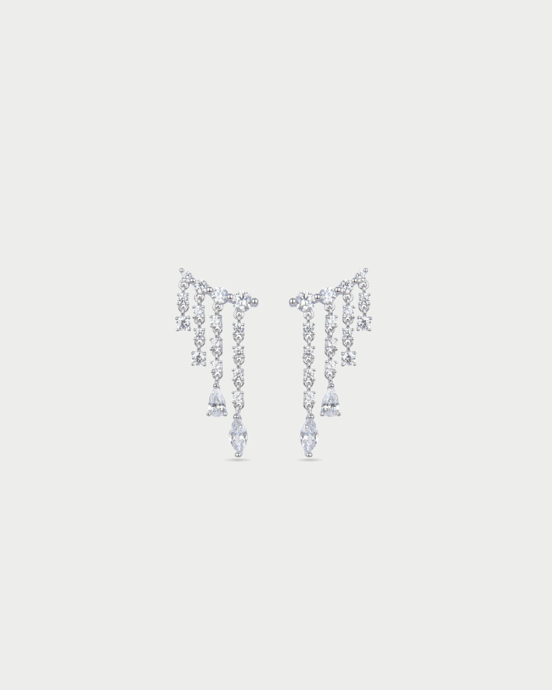 Boucles d'oreilles rivière Éclat - BLANC