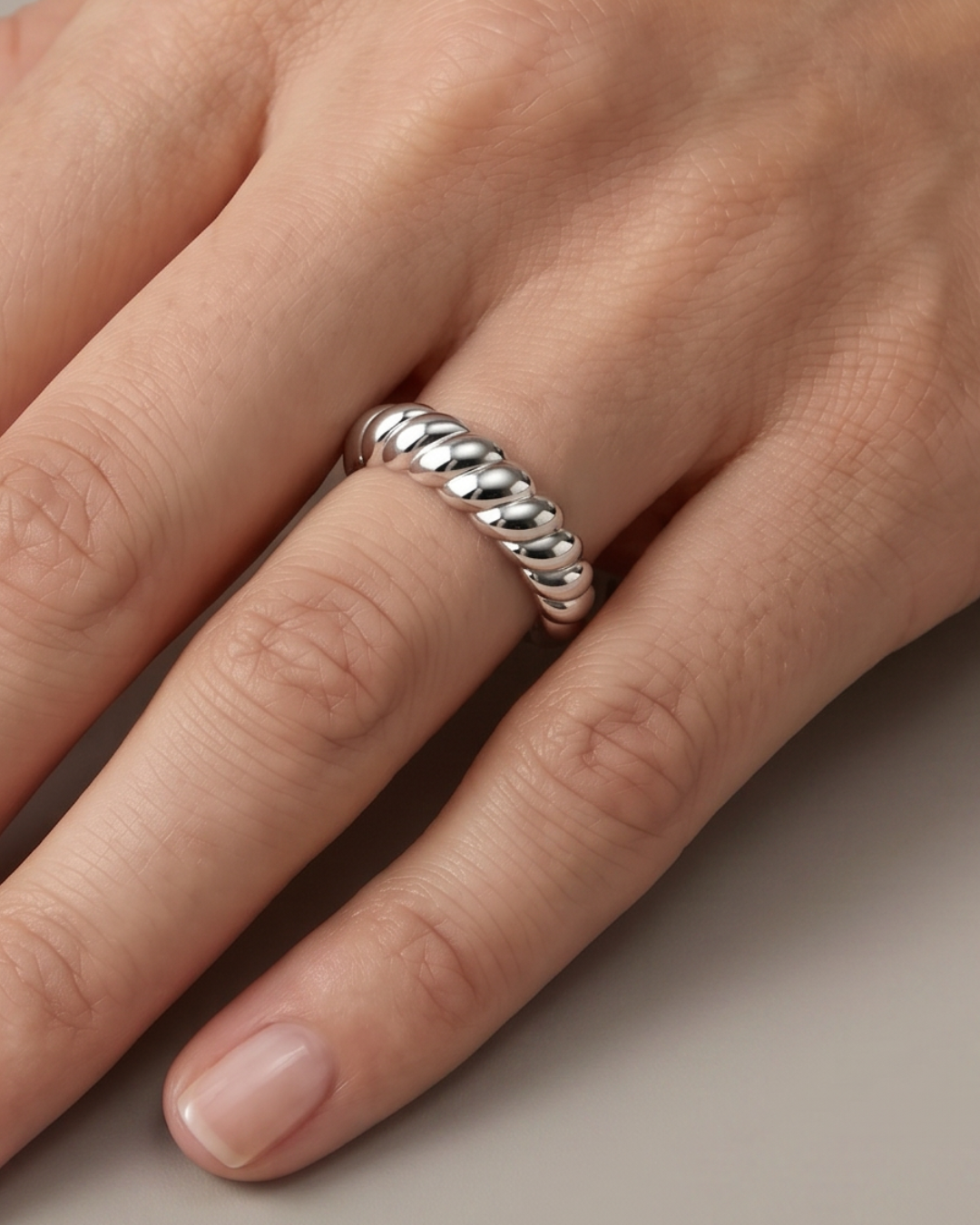 Bague torsade Boost - BLANC