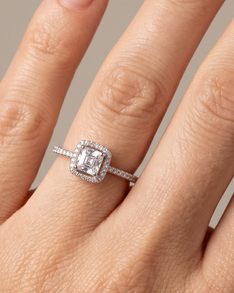 Bague Infini Carré - BLANC