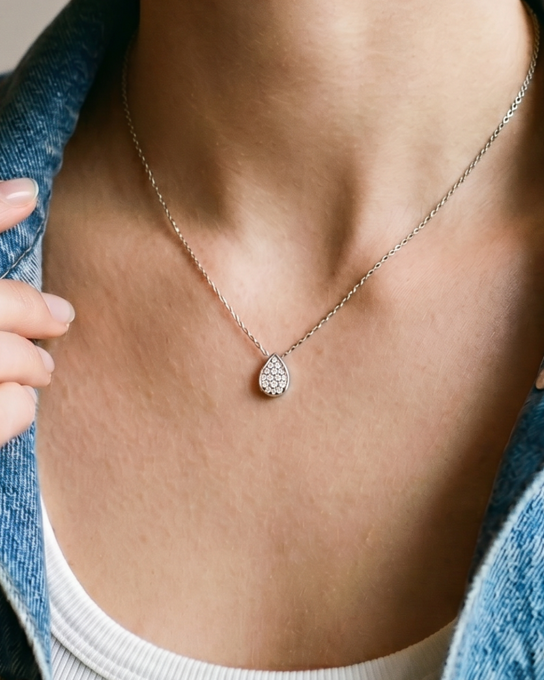 Collier Pear shine - BLANC