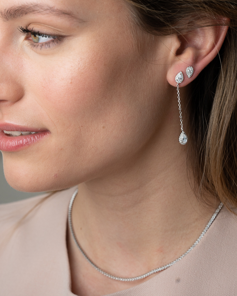 Boucles d'oreilles pendantes Infini Poire - DORÉ