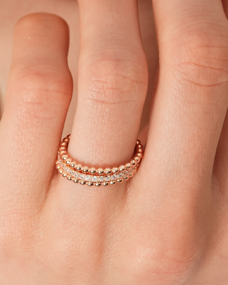 Bague trois rangs Intemporel - ROSE