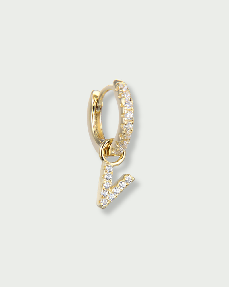 Mini hoop earrings V - GOLD