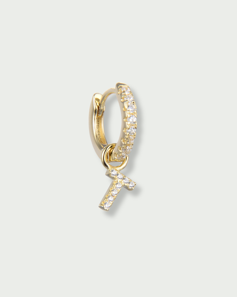 Mini hoop earrings T - GOLD 
