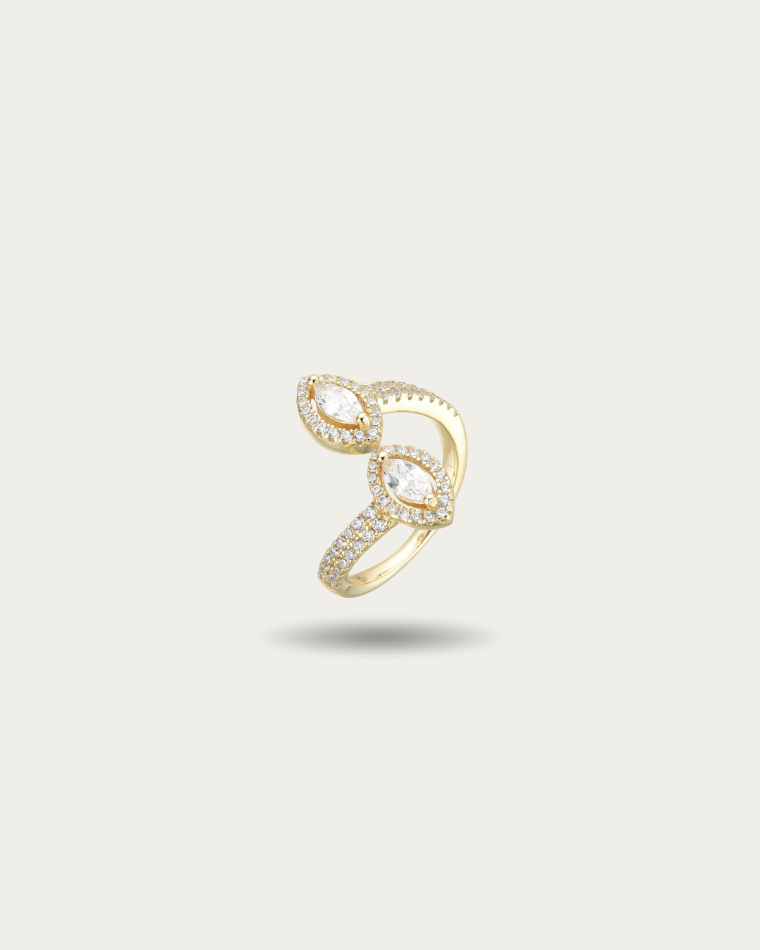 Bague double marquise Fleur de vie - DORÉ