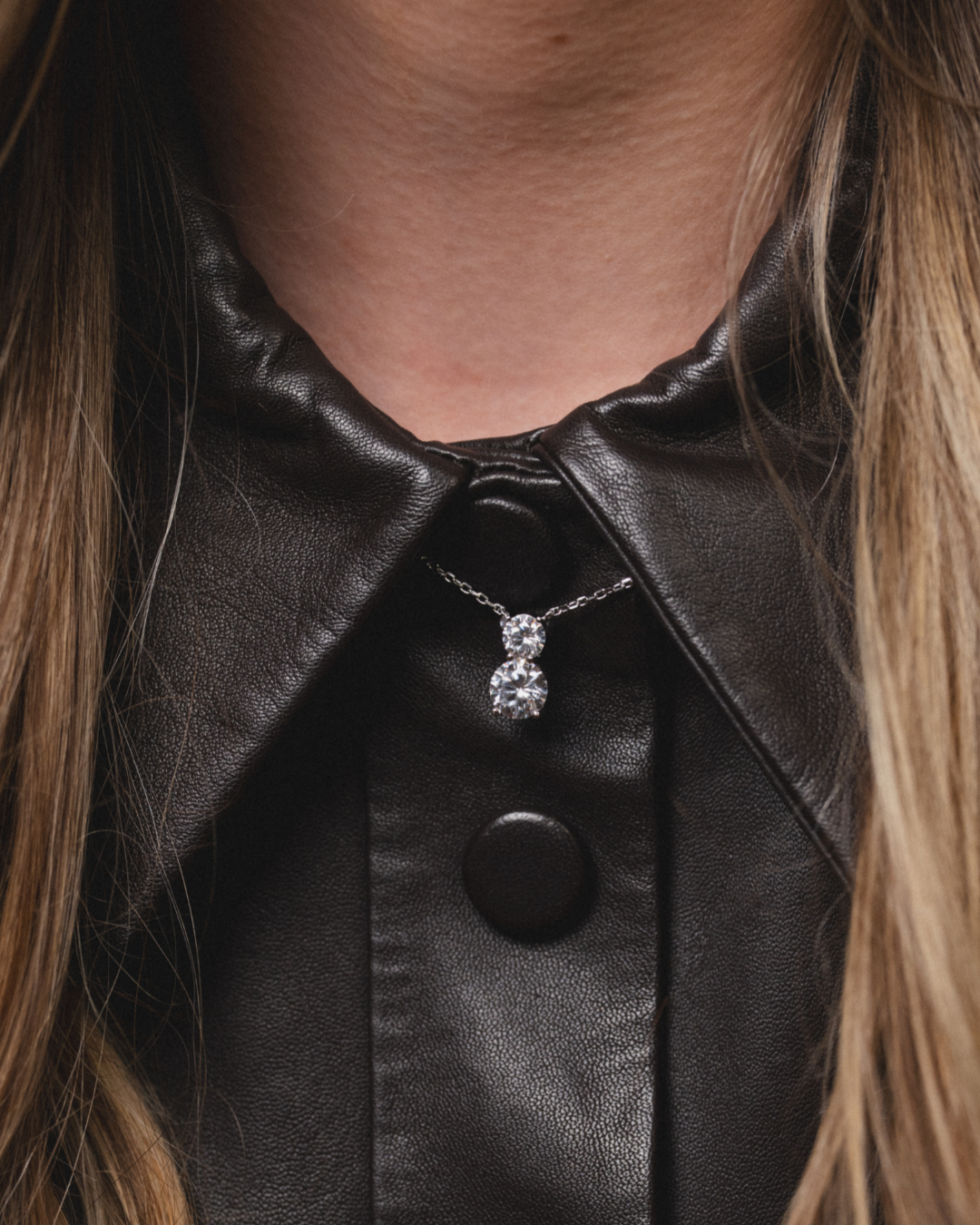 Collier double rond intemporel XL - BLANC