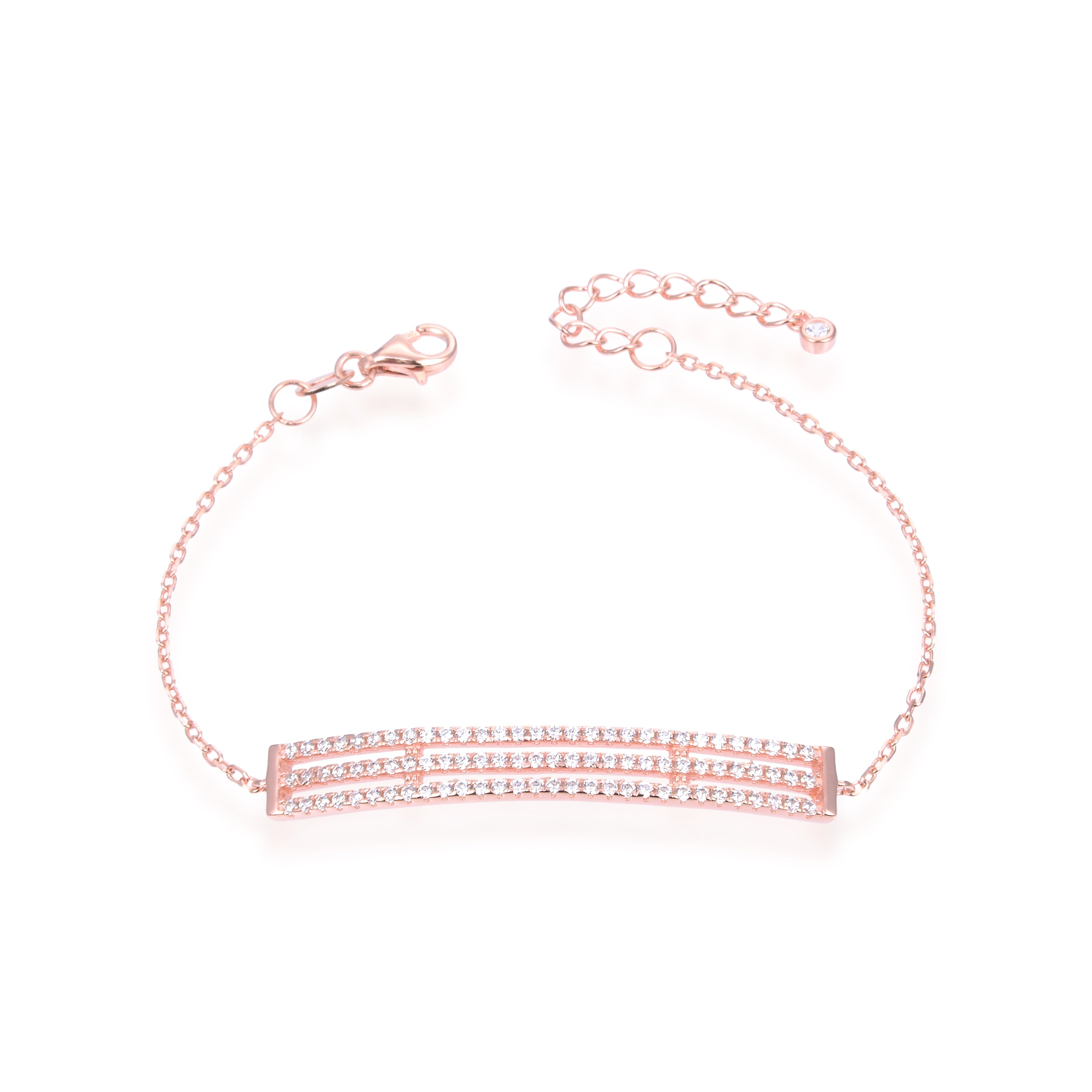 Bracelet barrette gourmette - ROSE