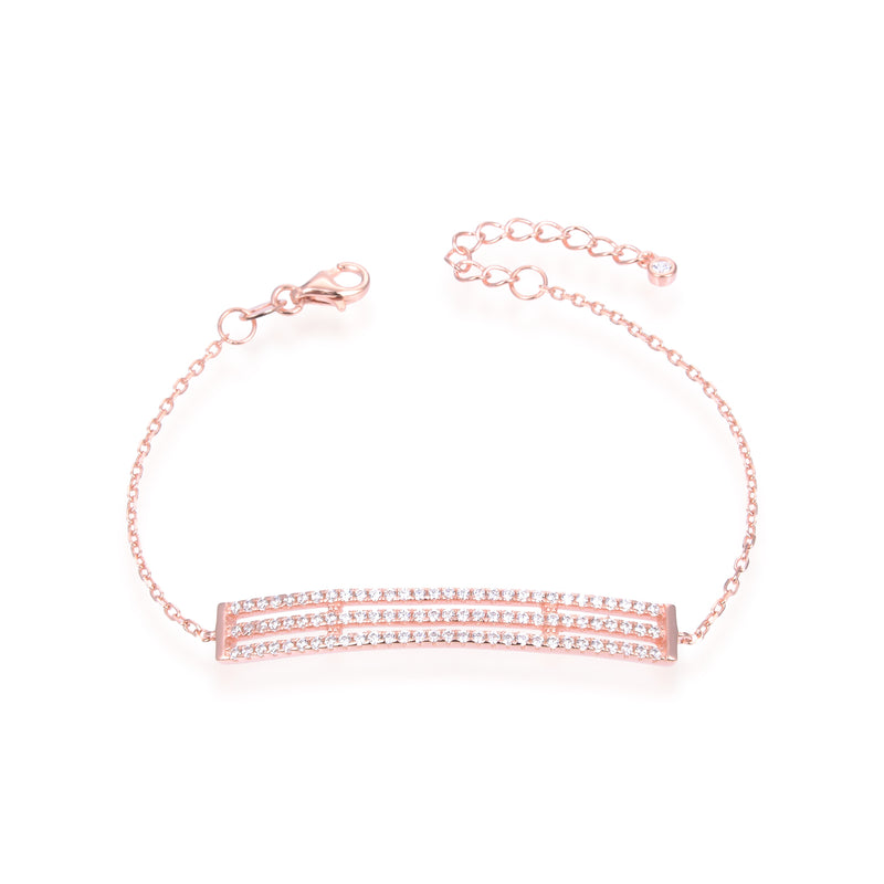 Bracelet barrette gourmette - ROSE