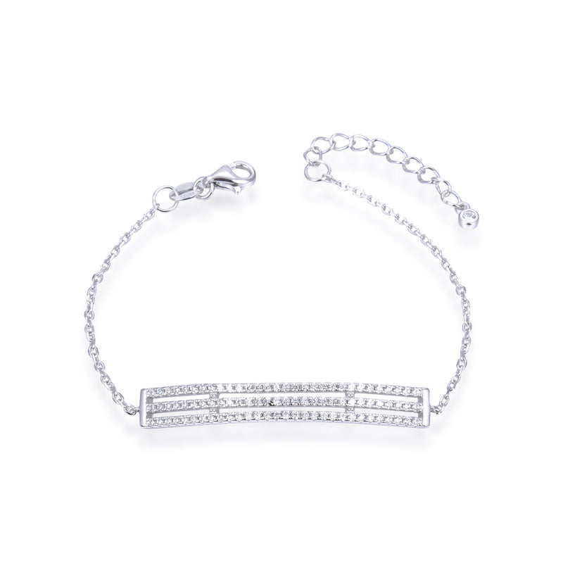 Bracelet barrette gourmette - BLANC