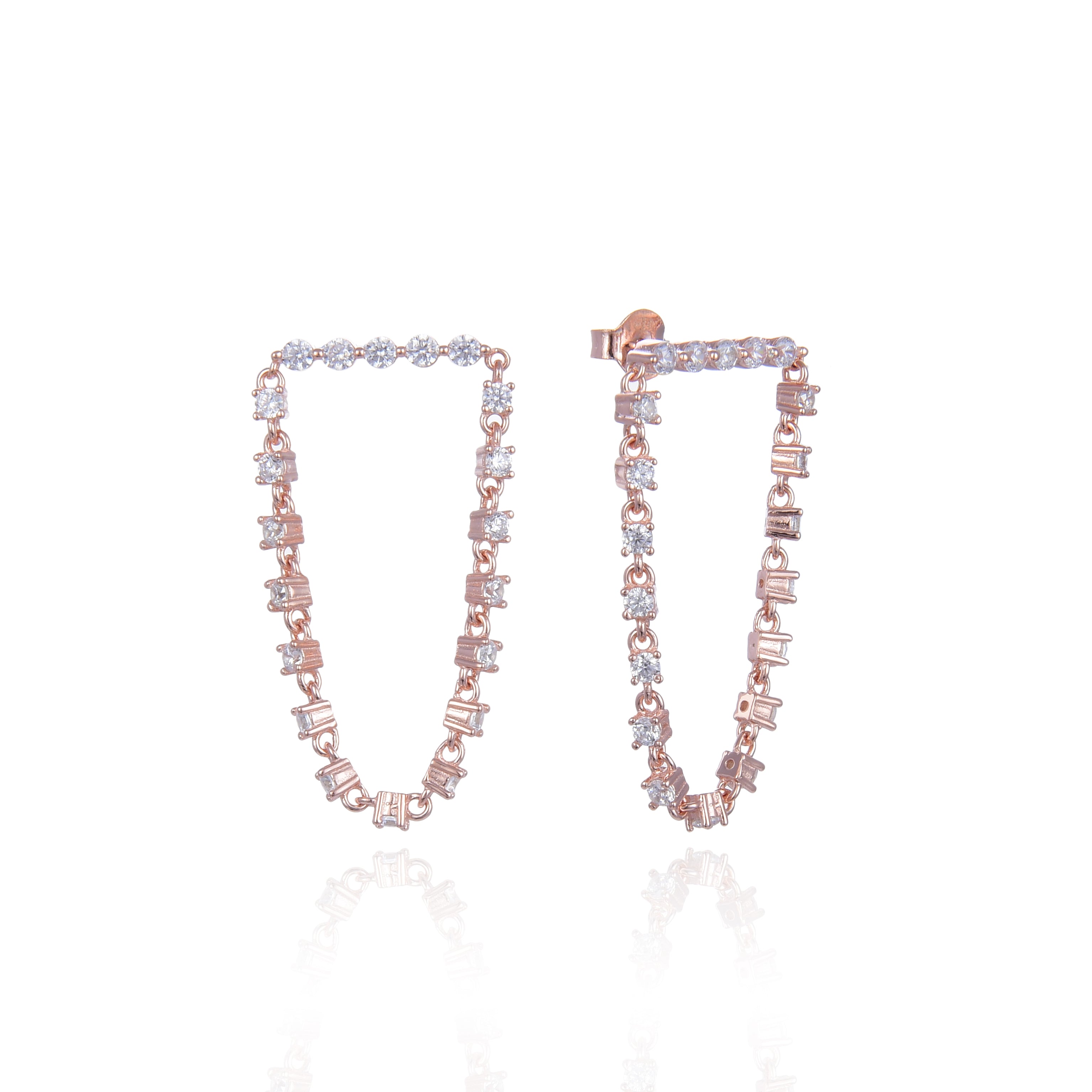 Boucles d'oreilles rivière arceau - ROSE
