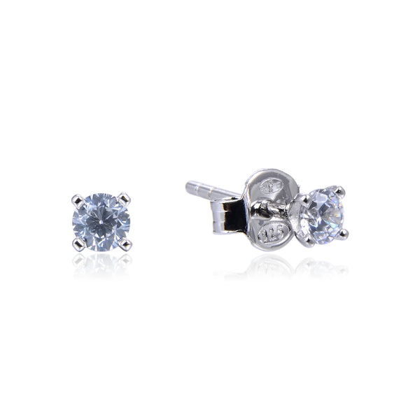 My Glow Solitaire MM Stud Earrings - WHITE