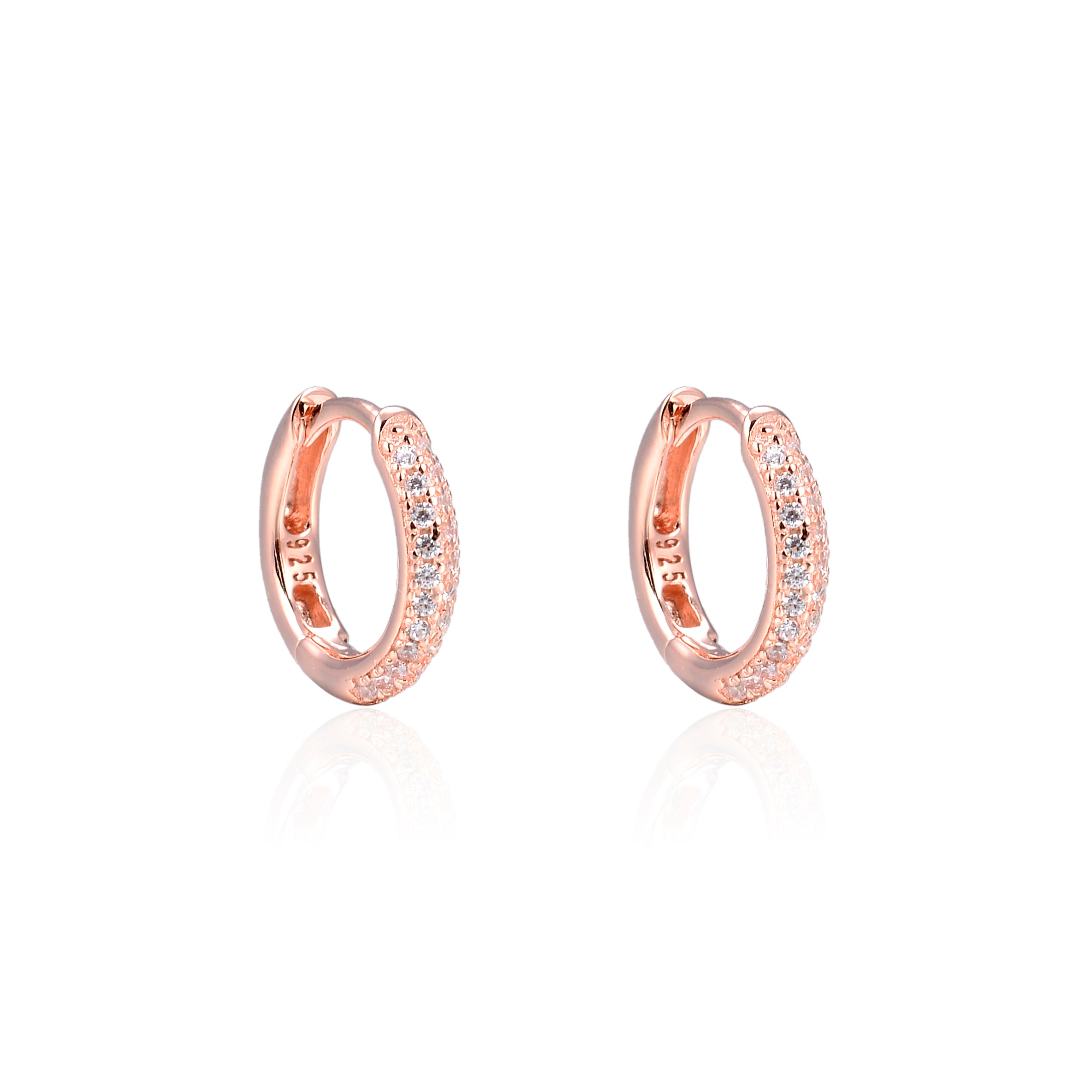 Créoles double serties - ROSE