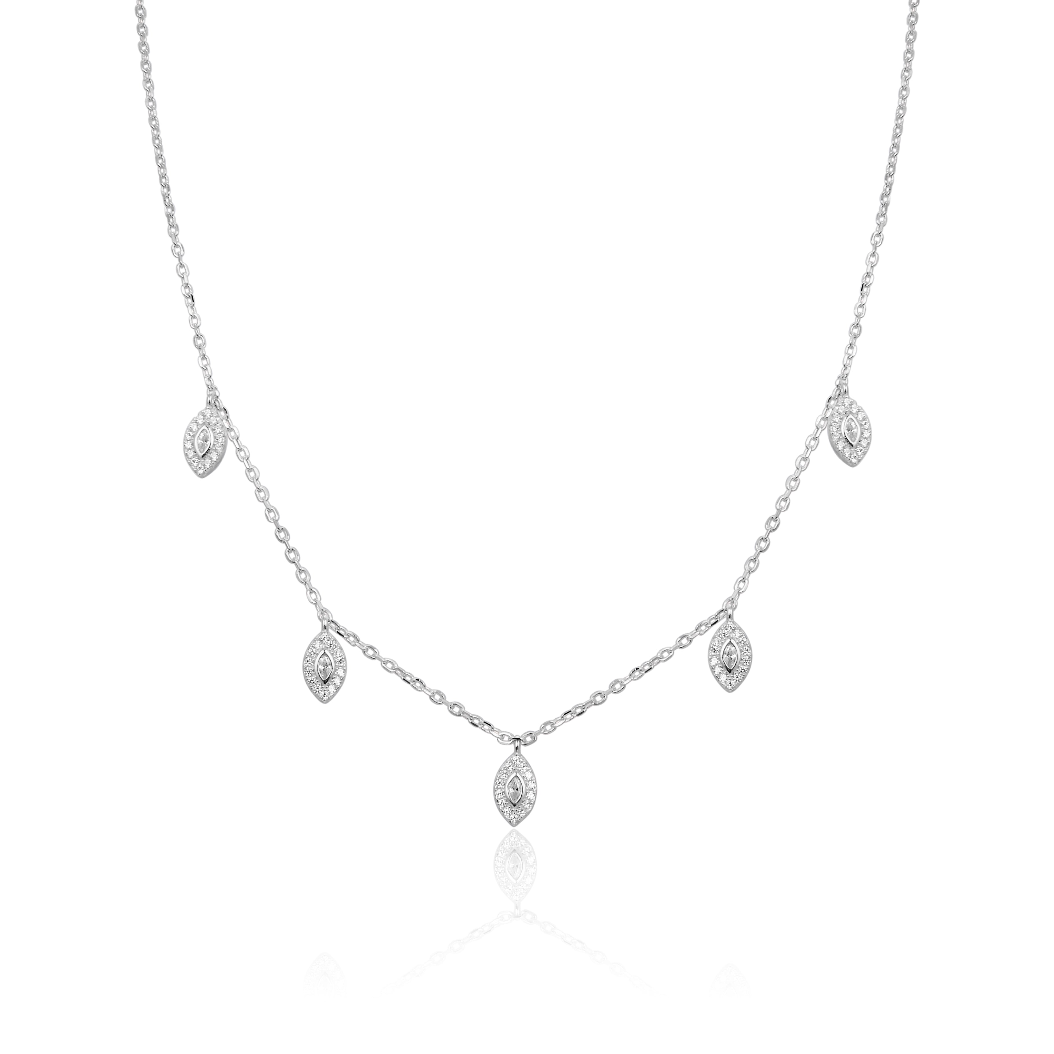 Collier pampilles marquise - BLANC