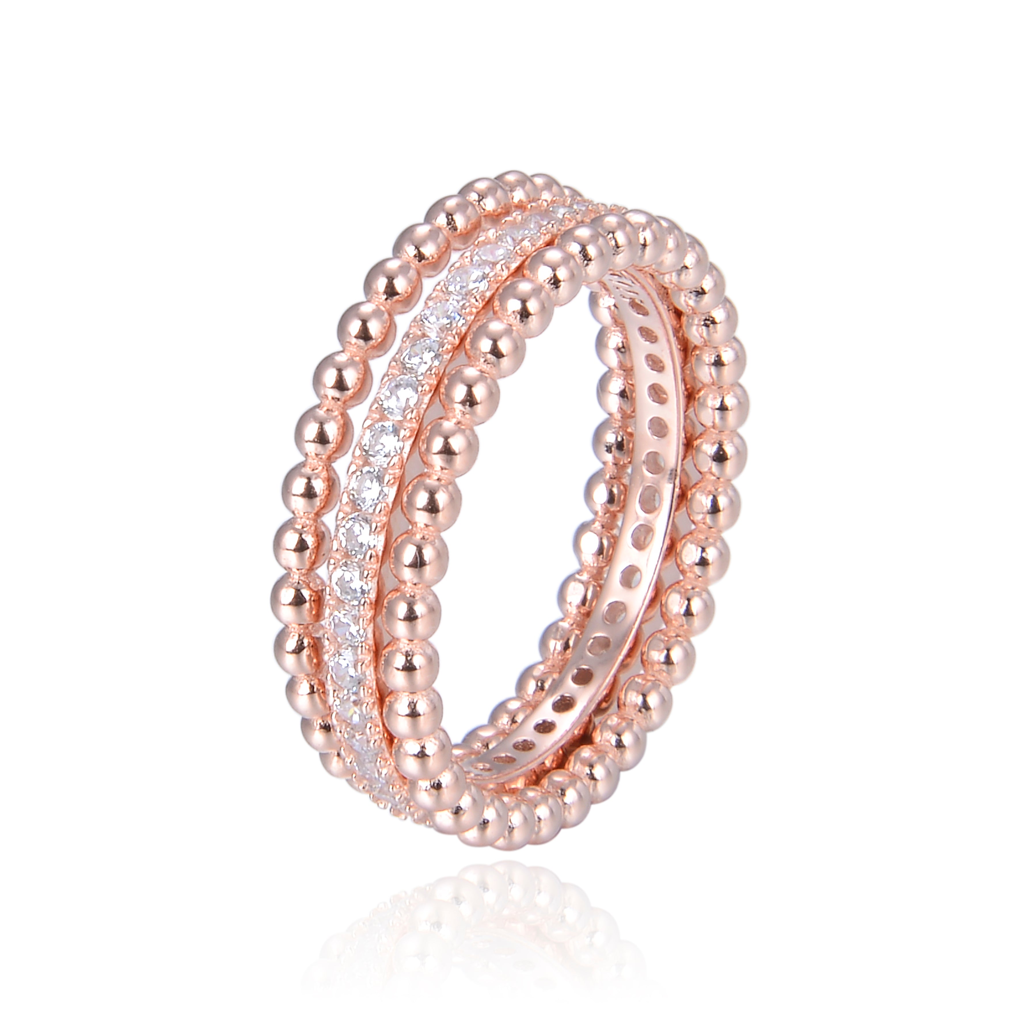 Bague trois rangs Intemporel - ROSE
