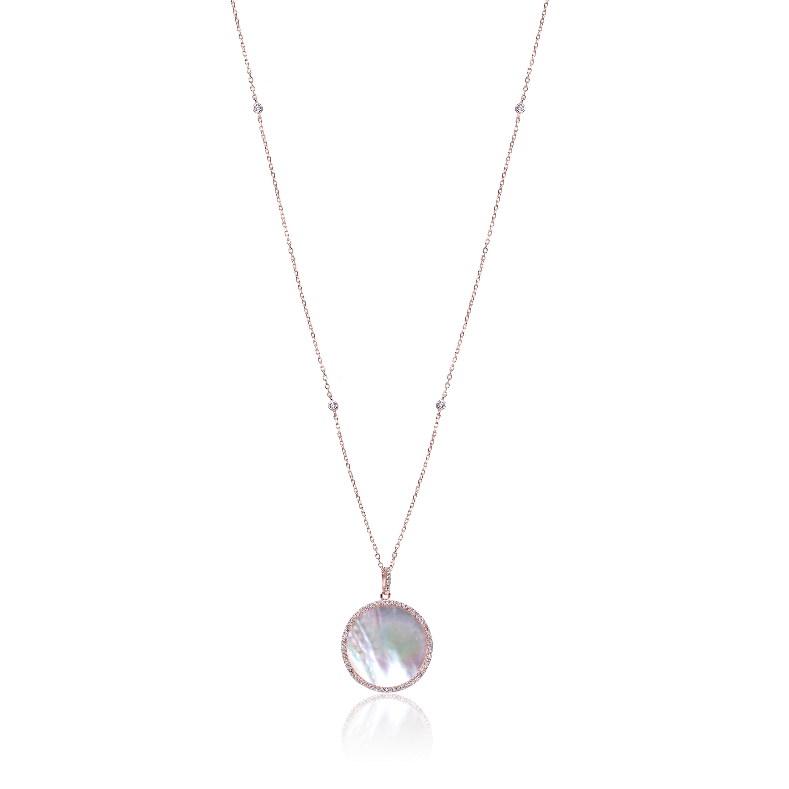 Sautoir grande médaille nacre - DORÉ