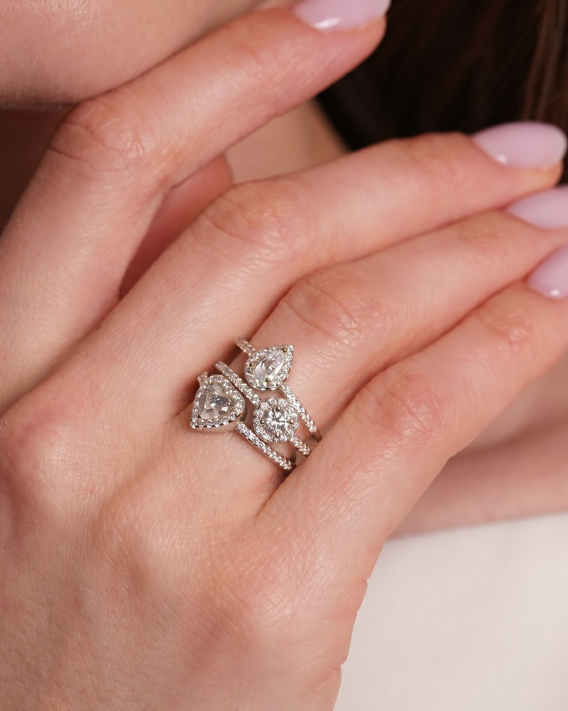 Bague Three Sides - BLANC